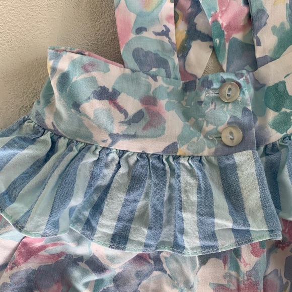 Vintage 80's Maggie MacKall SIZE 6 9 Month Sunsuit Romper Overall Shorts - Picture 4 of 6